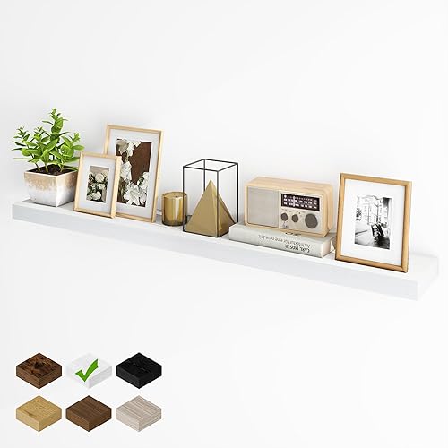 Miniatura 41 de Fun Memories - Estantes flotantes para pared, juego de 2 estantes flotantes de 20 pulgadas, estante colgante con soportes invisibles, estantes de