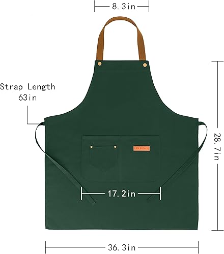 Miniatura 3 de Paquete de 3 delantales de chef impermeables ajustables con 2 bolsillos para hombres y mujeres, delantal para cocinar, hornear, restaurante