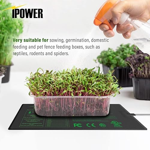 Vista 131 de iPower Alfombrilla térmica para plántulas, tecnología mejorada, 48 x 20 pulgadas, impermeable, duradera, estación de germinación, almohadilla