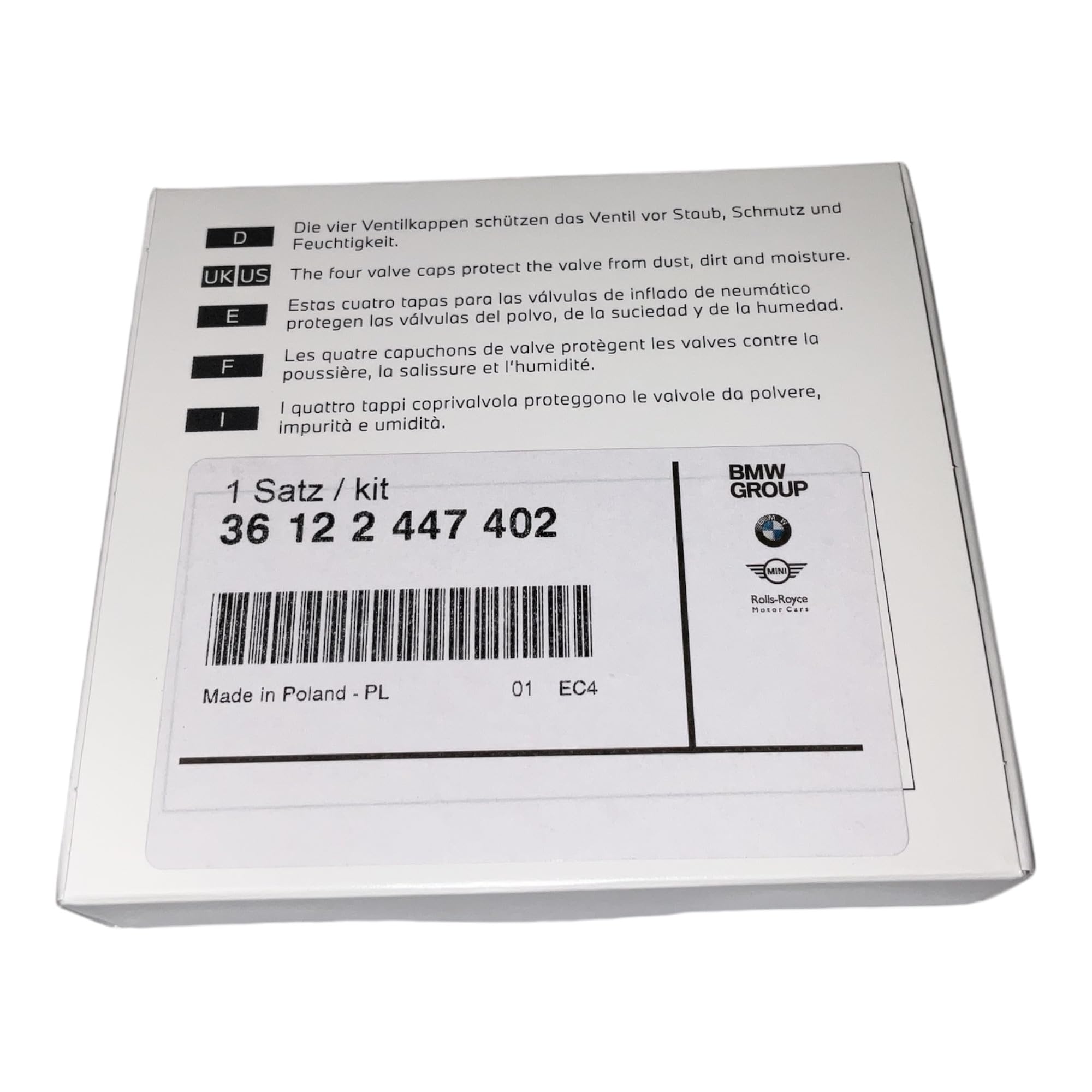 Set Di 4 Tappi Valvole Originali BMW, In Alluminio, Per Serie 1, 2, M2, 3, M3, M4, 5, 6, 7, X1, X3, X5, X5M, X6M