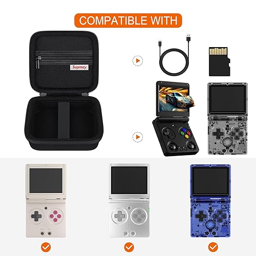 Miniatura 2 de Supmay Estuche rígido de transporte para consola de juegos de mano retro RG34XXSPRG35XXSP, soporte de almacenamiento de viaje con bolsa de malla