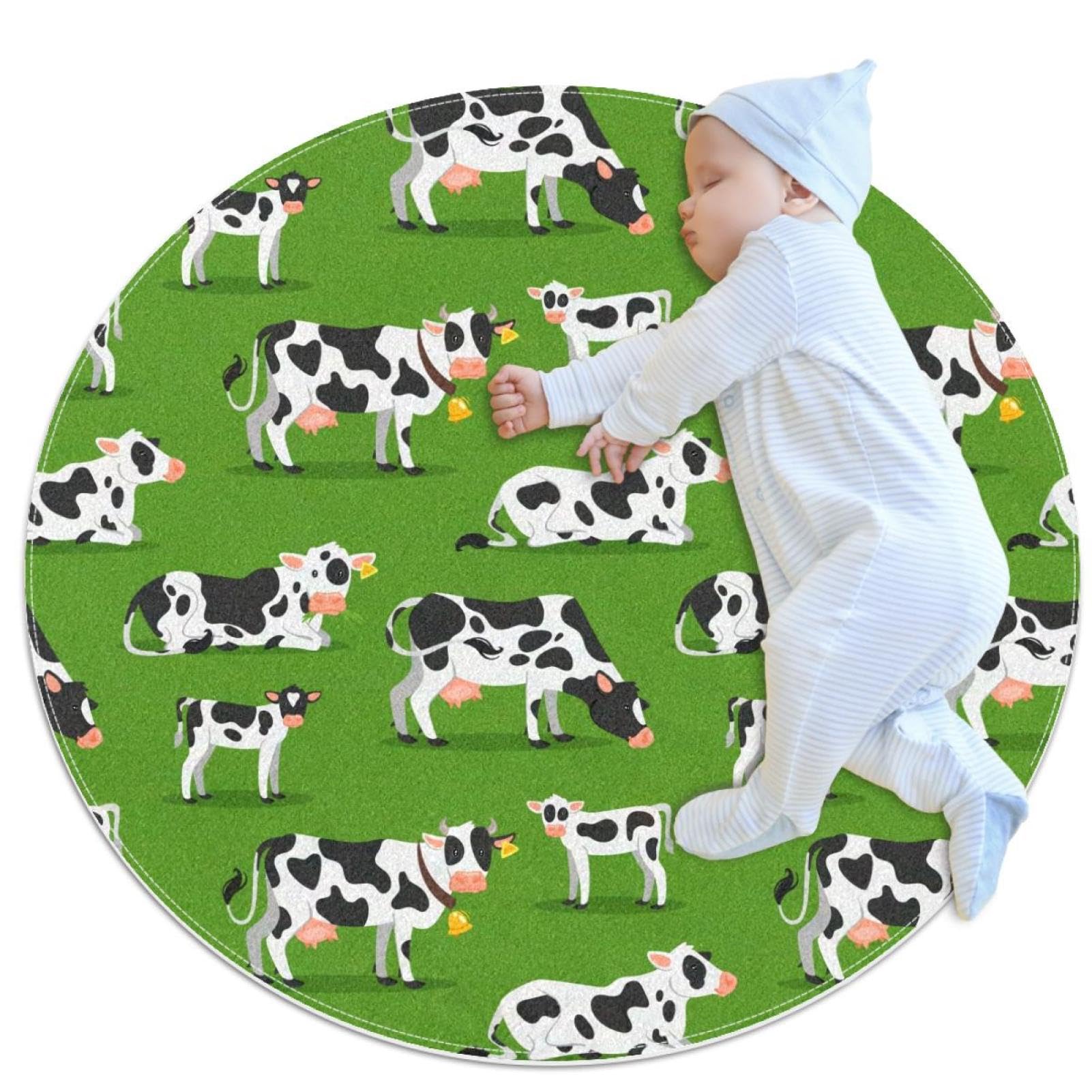 Tapis de douche antidérapant motif vaches et camomille pour salon