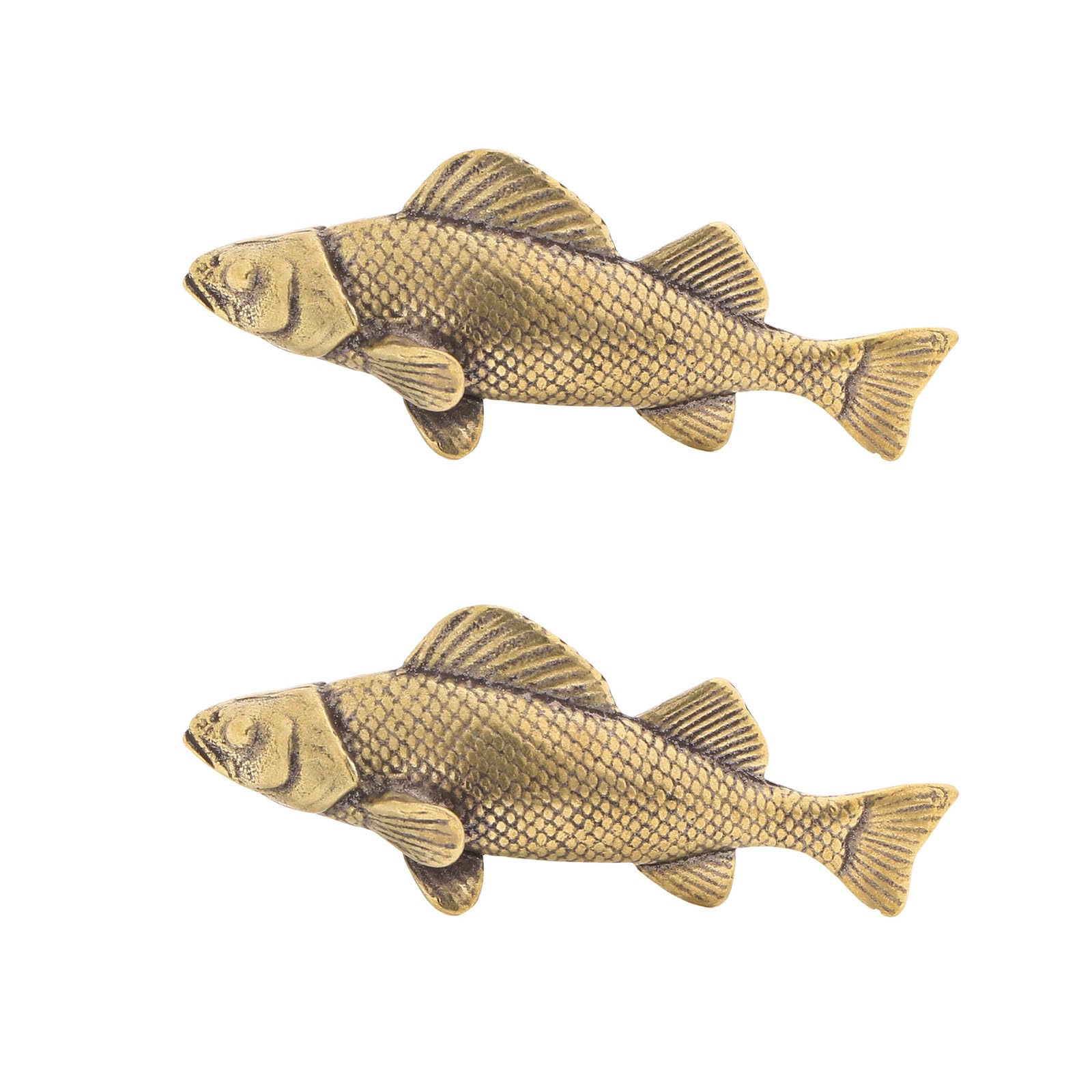 Lerpwige Brass Animal Statues Fish Figurine Sculptures Ornament for Bookshelf Cabinet Home Decors Tabletop Centerpieces Gift Table Ornament