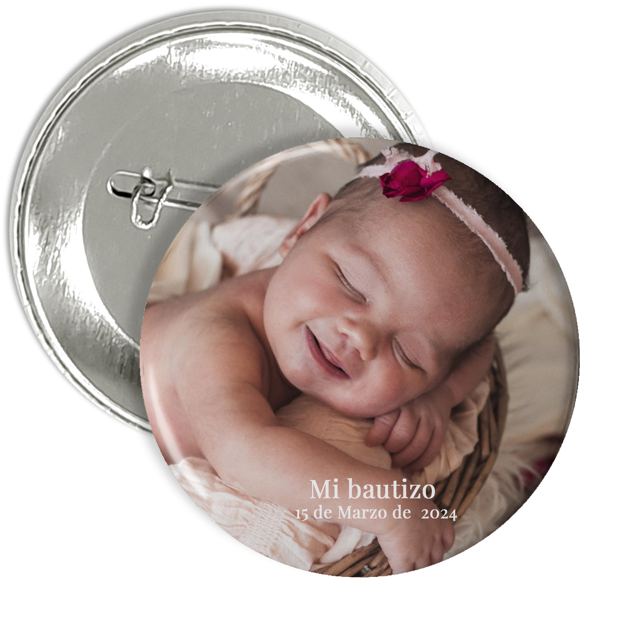 Chapas personalizadas Imperdible. Foto Regalos personalizados. Regalos empresa. Detalle invitados. Descuentos por cantidad.