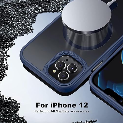 Miniatura 4 de Funda magnética para iPhone 12 Pro Max, probada en caídas de grado militar compatible con MagSafe Funda protectora delgada, funda mate a prueba de