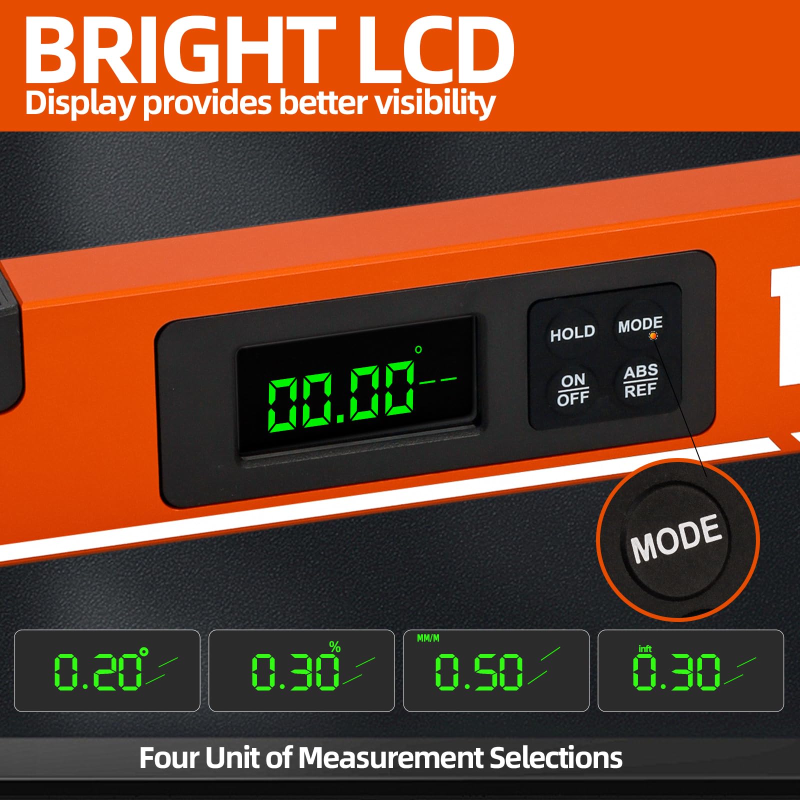 Digital Level with LCD - Bubble Light & Magnetic -4