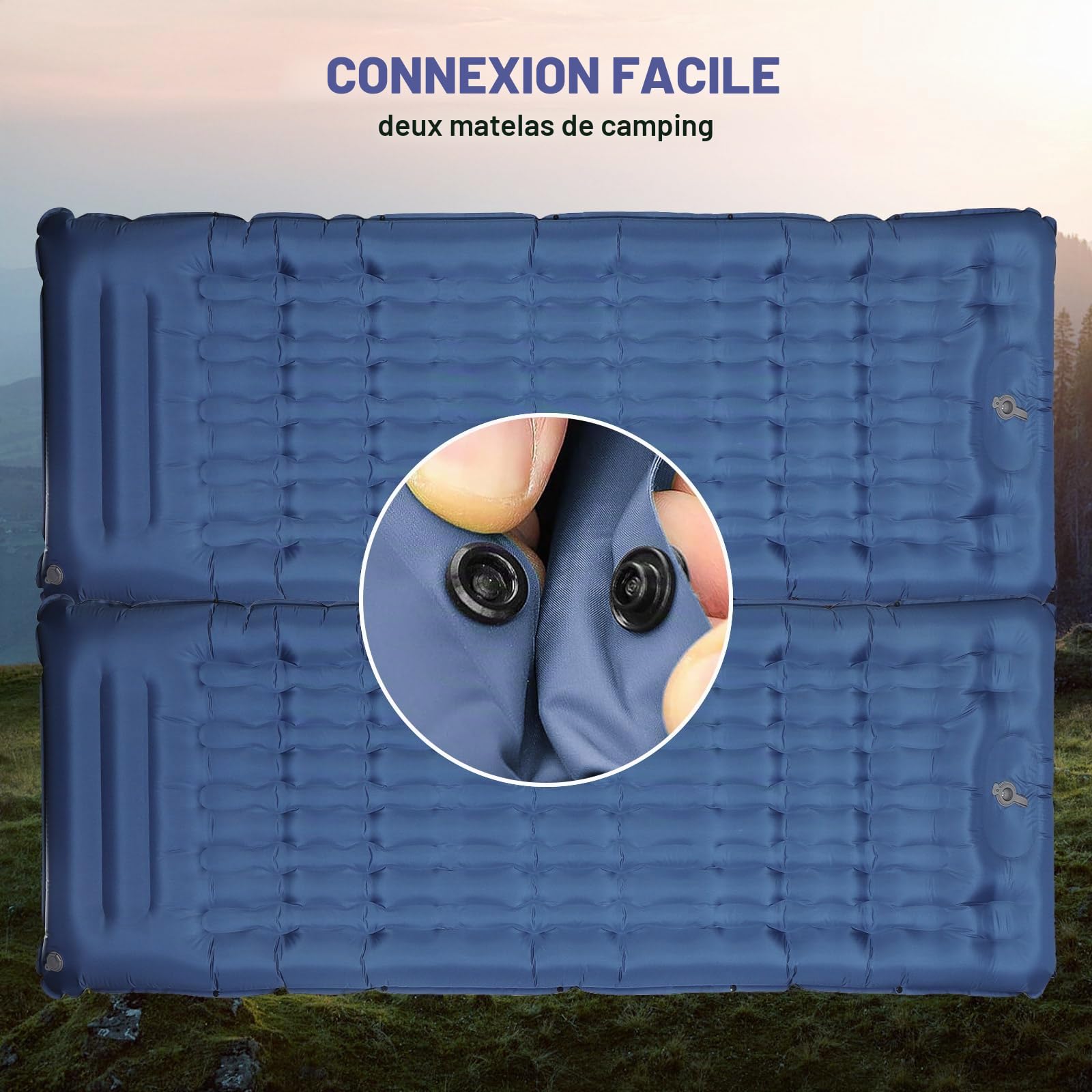 Matelas De Camping Autogonflant : Extra Épais 12 Cm Ultraléger Matelas Gonflable Le Plus Confortable Pliable Matelas De Couchage Autogonflant Avec Pompe À Pied Pour Trekking Tente (Bleu Marine)