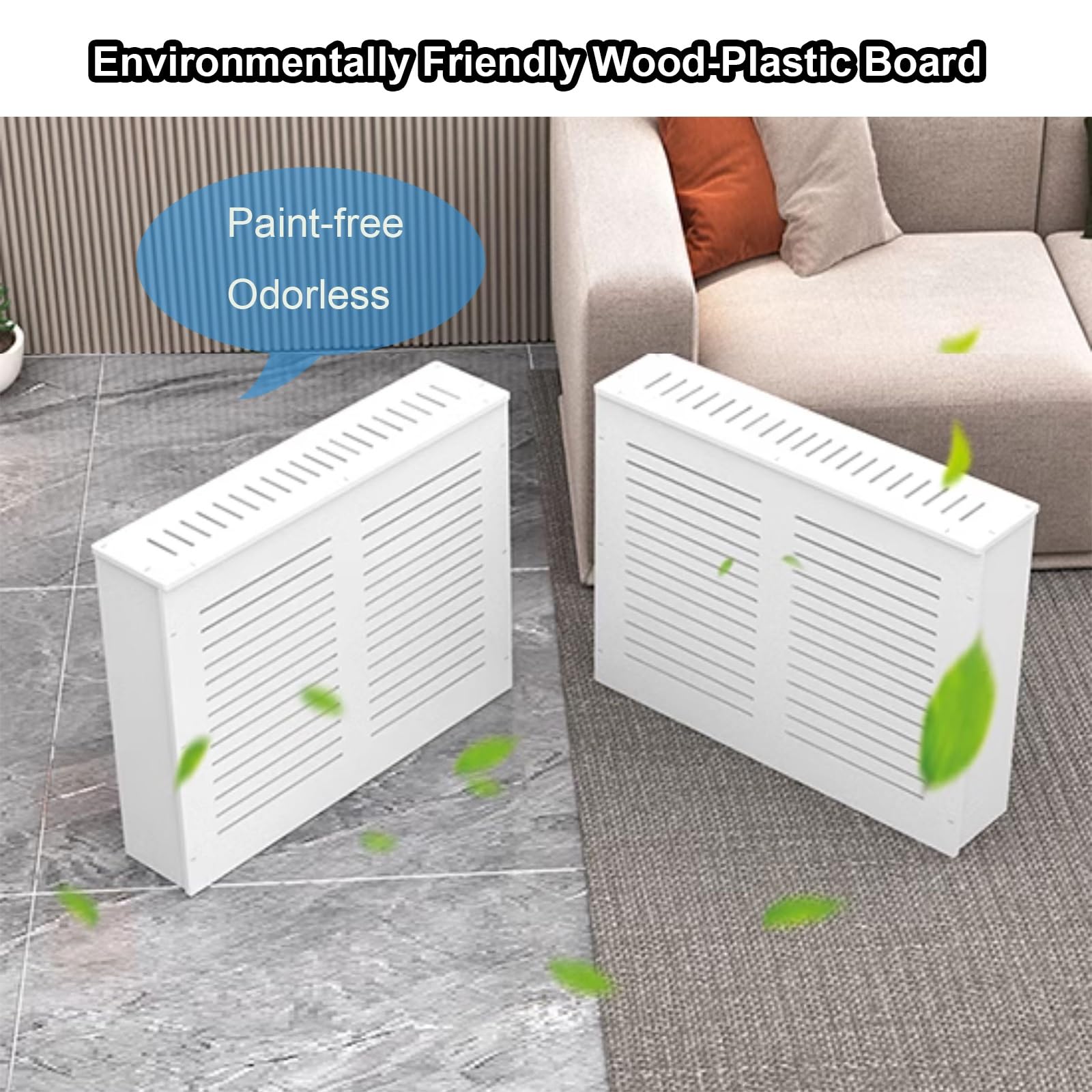 Radiator Cover Heating Cabinet Shelf, Modern Louvered Grill Shelf Cabinet, Radiator Covers for Home, Punch-Free Installation, Shielding Storage Design(60x80x15cm/24x31x6in)