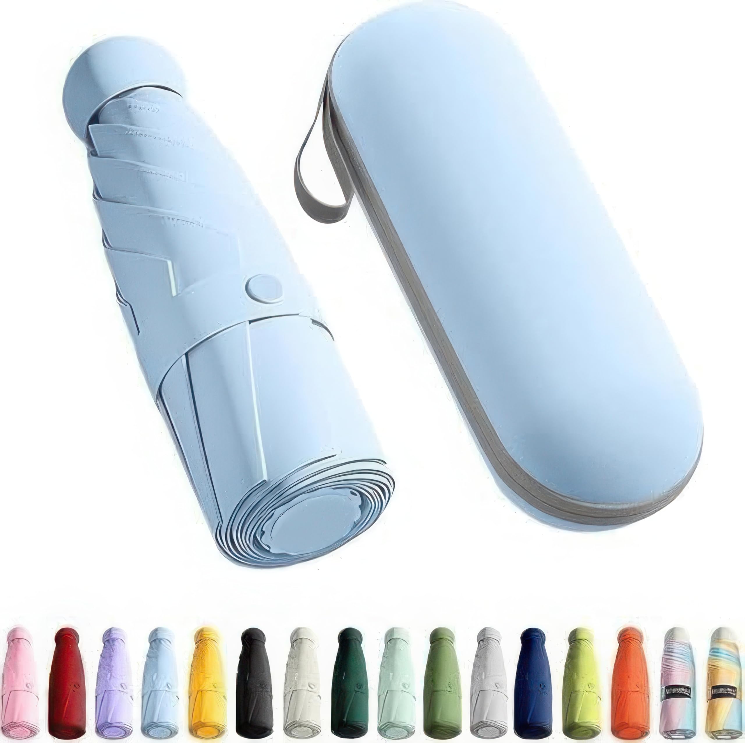 Mini Umbrella with Case for Men & Women (Manual Open) Compact Travelling Pocket Umbrella, Polyester & UV Protect Fabric for Summer/Anti-Slip Handle- Use in Rain & Summer-image-44