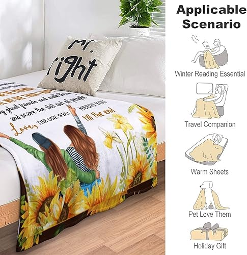 Miniatura 6 de Manta de franela ultra suave para mujer para sofá cama regalo de amistad para amigos cumpleaños aniversario 80 x 60 pulgadas