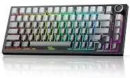 RASSE 75% Wireless Mechanical Keyboard with Knob, Tri-Mode RGB Gaming Keyboard, Side Printed PBT Keycaps, Hot Swappable Compact Keyboard, Bluetooth/2.4G/USB-C for PC Laptop Mac