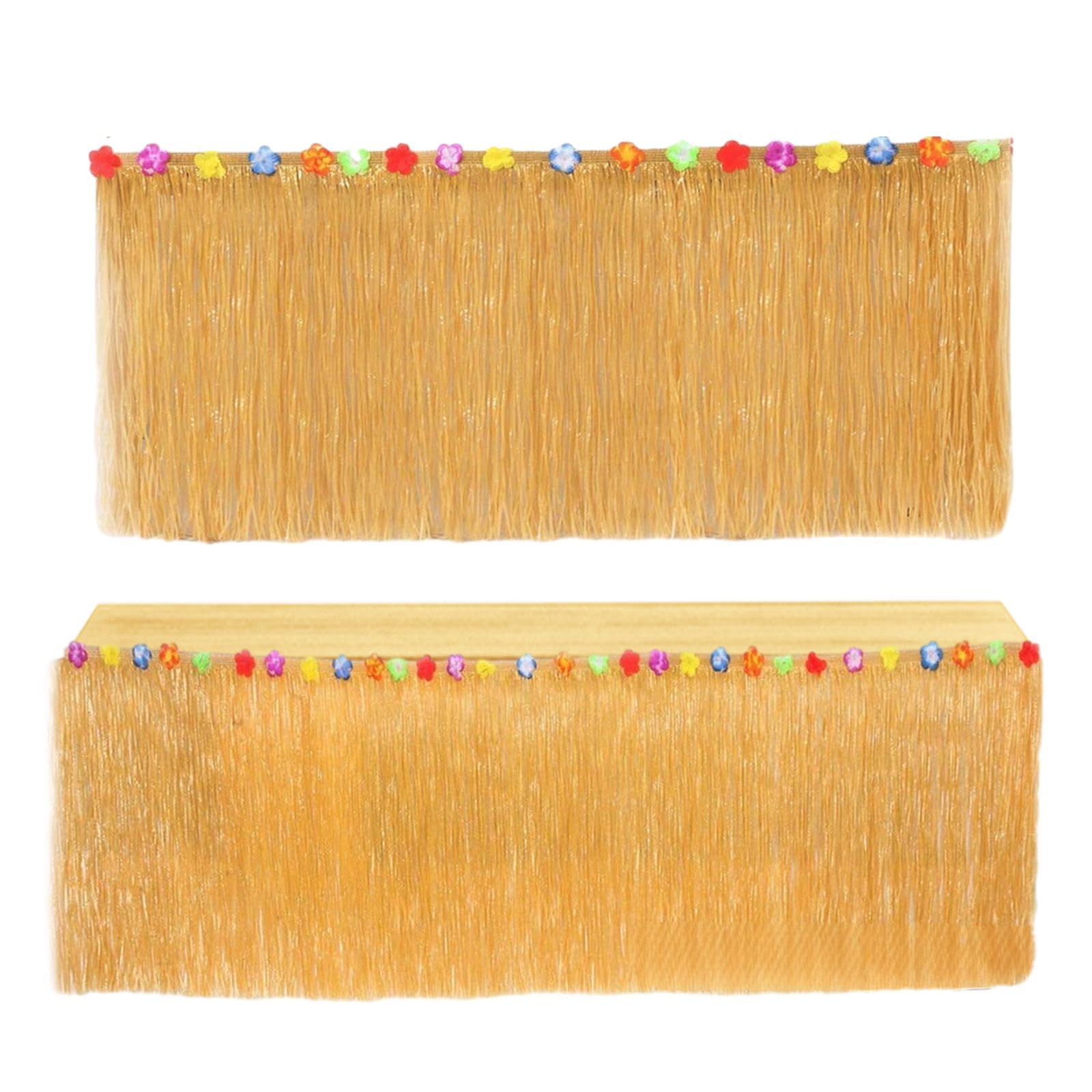 Luau Grass Table Skirt Hawaiian Table Skirt for Luau Party Decorations Beach Table Decoratio Skirt Fringe Birthay Party Table Decoration