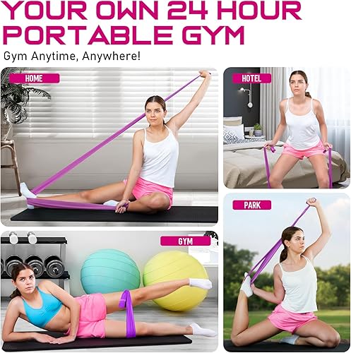 Miniatura 5 de Resistance Bands for Working Out, Exercise Bands for Physical Therapy, Stretch, Recovery, Pilates, Rehab, Strength Training and Yoga Starter Set