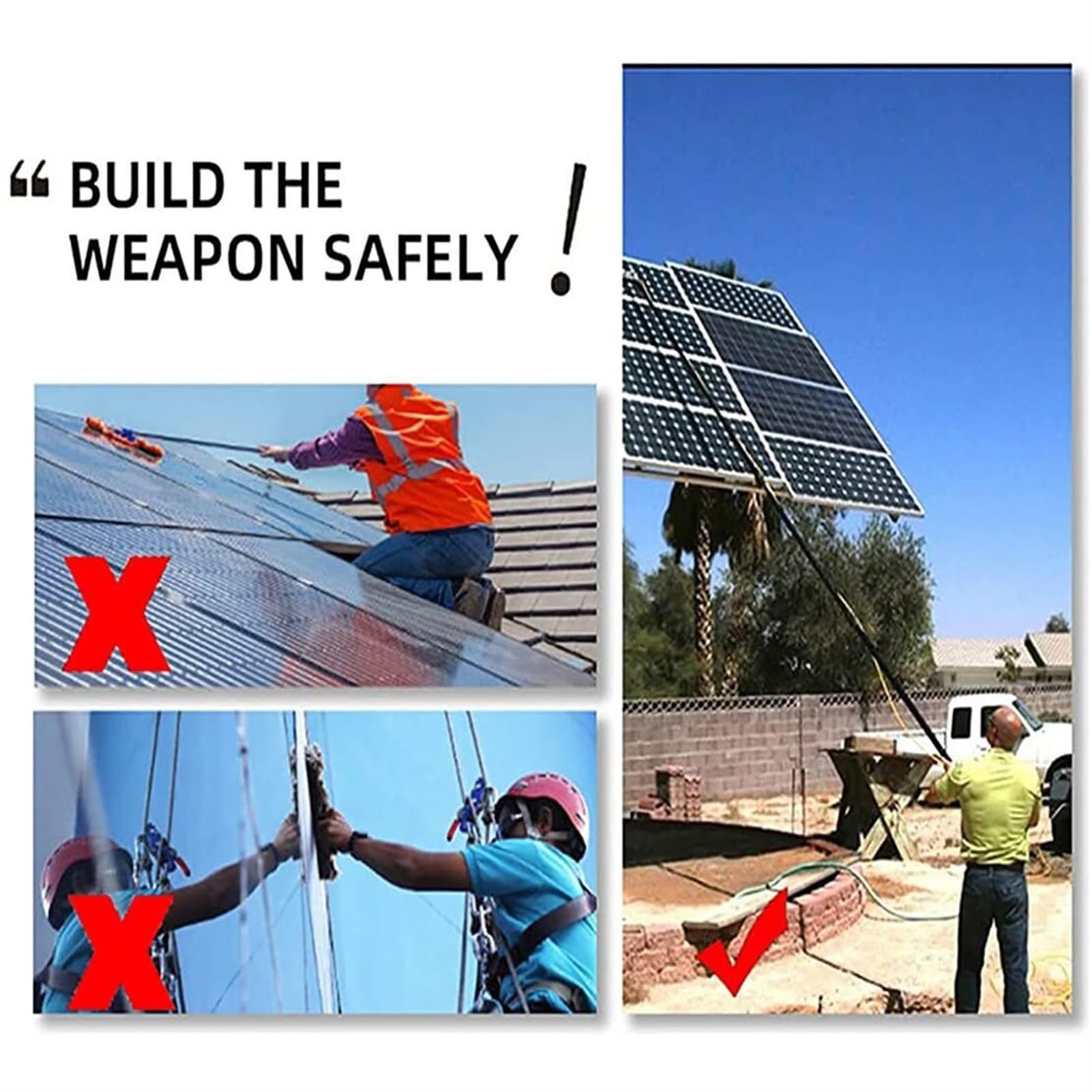 Teles - Cepillo de limpieza de ventanas con suministro de agua, sistema de limpieza de paneles solares, kit de lavado de ventanas extensible para limpieza brillante