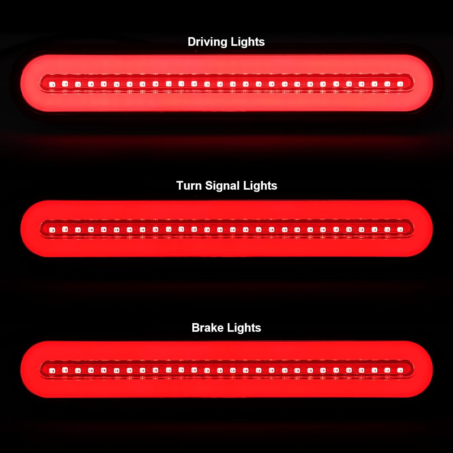 Kinstecks 4Pin Plug Tailight 1 in 2 Trailer Tail Light 100LED Truck Tail light Turn Signal Lights Brake Lights Driving Lights with Wiring Harness Kit for Trailer Truck RV Pickup SUV RV Van LED Red