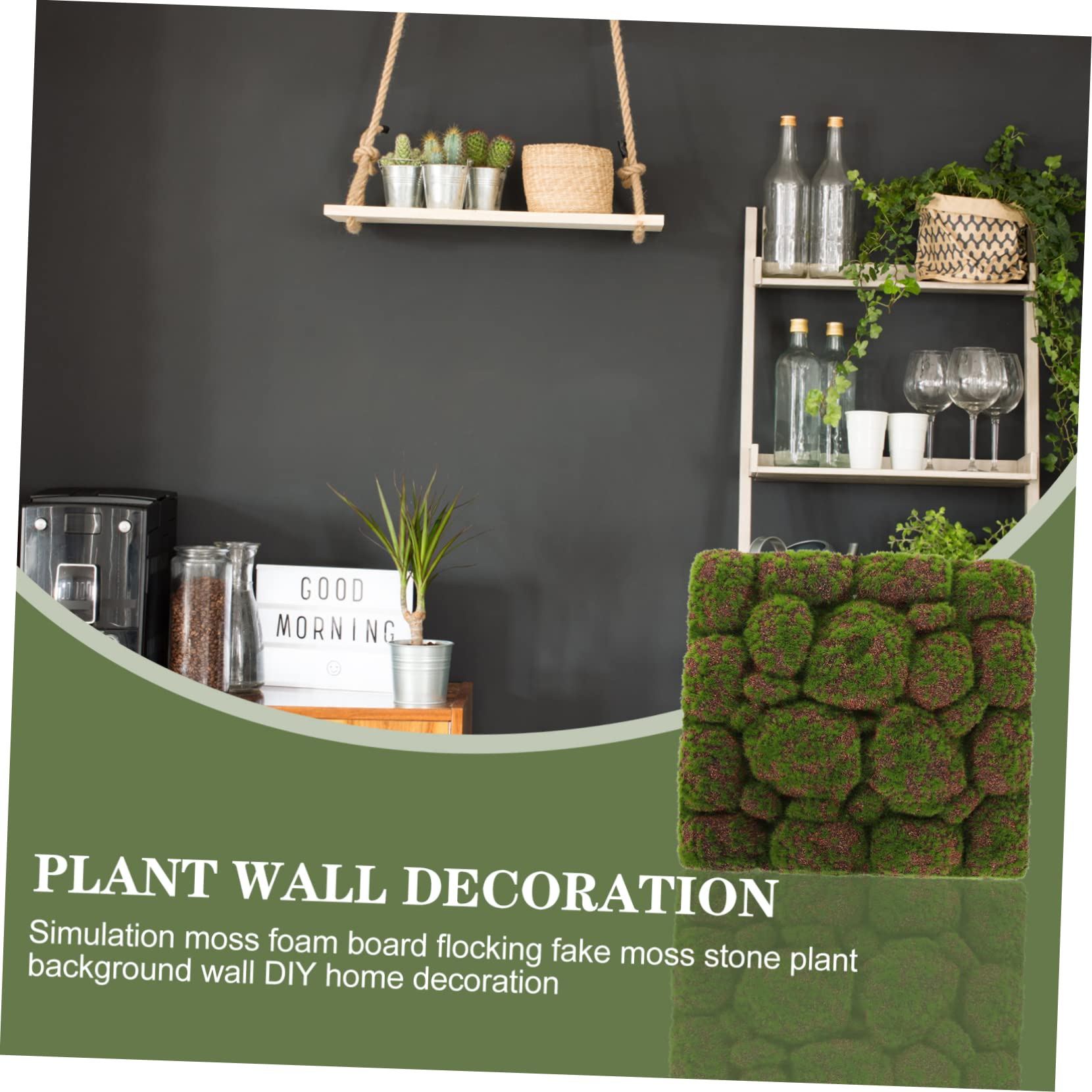 3 Stück Künstliche Mooswand Dekoration Flocken Moosplatte für DIY Wandgestaltung für Hochzeiten und Wohnräume Bringt Natürliche