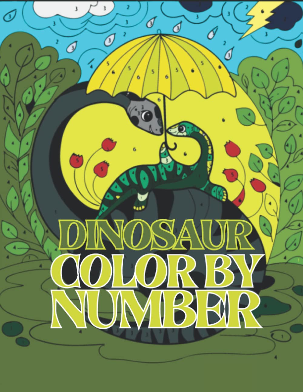 Dinosaur Color By Number: An Adult Coloring Book With Unique Dinosaurs Illustration