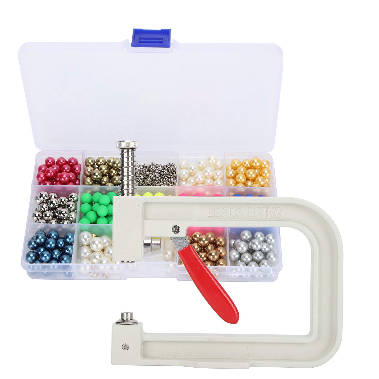 Koralik DIY Kolorowy nieporowaty Perłowy Zestaw dekoracji odzieży do bagażu z prasą ręczną KQ 012 do torebek Ubrania Buty Szale Biżuteria Wyroby skórzane Plastik 8mm 360 sztuk