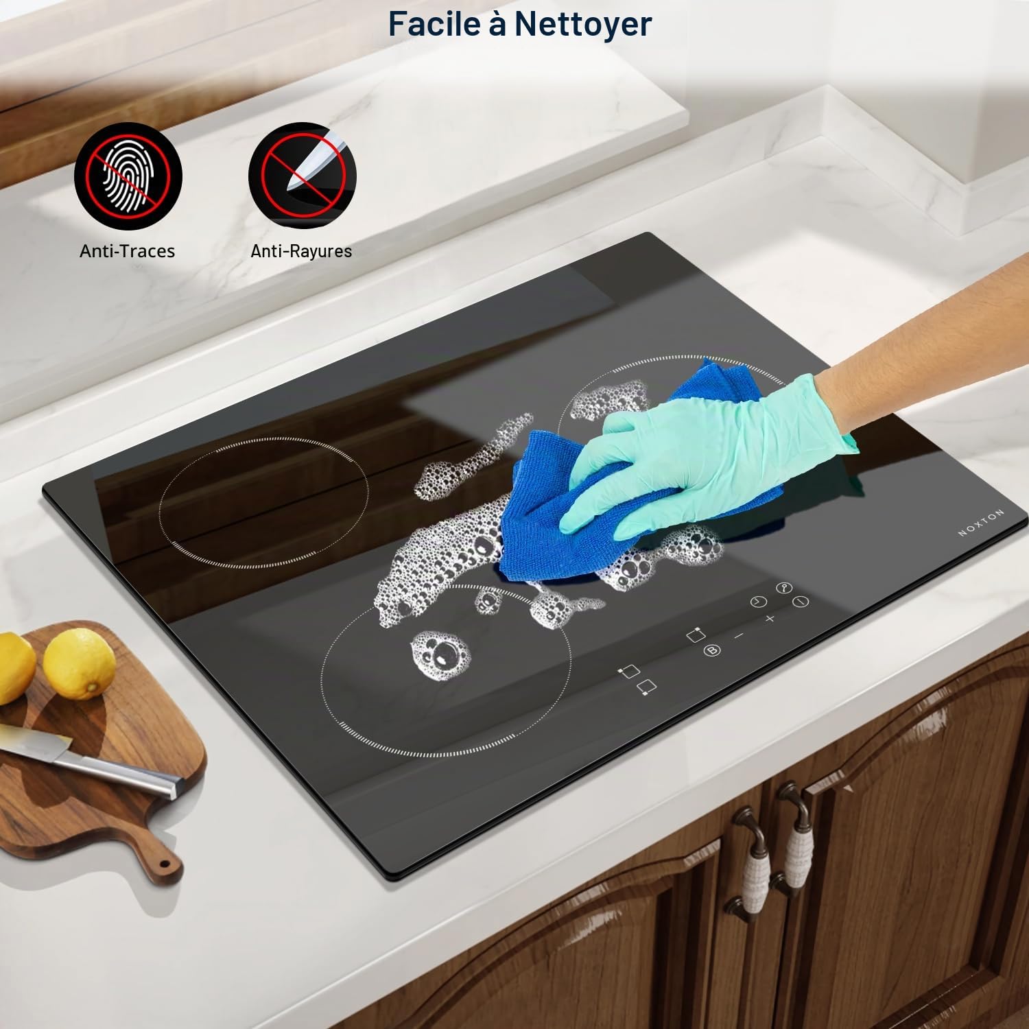 3-Ring Induction Hob with Socket, Built-In Electric Cooking Plate, 60CM Induction Cooktop, 6400W Induction Plate with 9 Power Levels, Child Safety, Timer | Booster, Child Safety, Timer, 9 Power Levels, Built-in, 60 cm, 3500 W