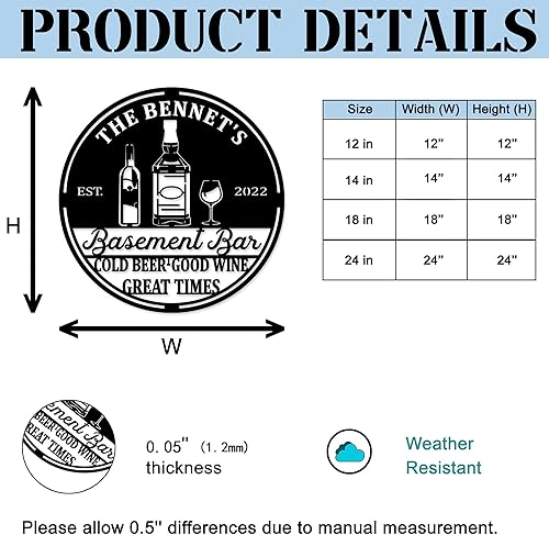 Miniatura 6 de Letrero de metal personalizado para bar de cóctel, letrero de cóctel, salón de bebidas, regalo para amantes del cóctel, regalo del día del padre,