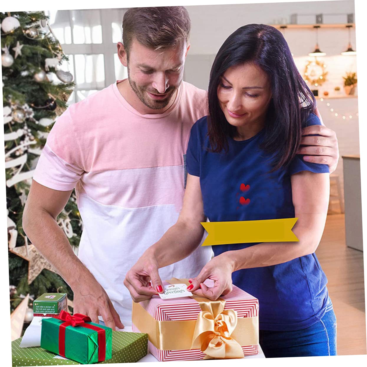 Lurrose 3 Rollen Selbstklebende Etiketten Weihnachtsetiketten Aufkleber Umschlagetiketten Weihnachtsetiketten Aufkleber Weihnachts Weihnachts Namensschilder