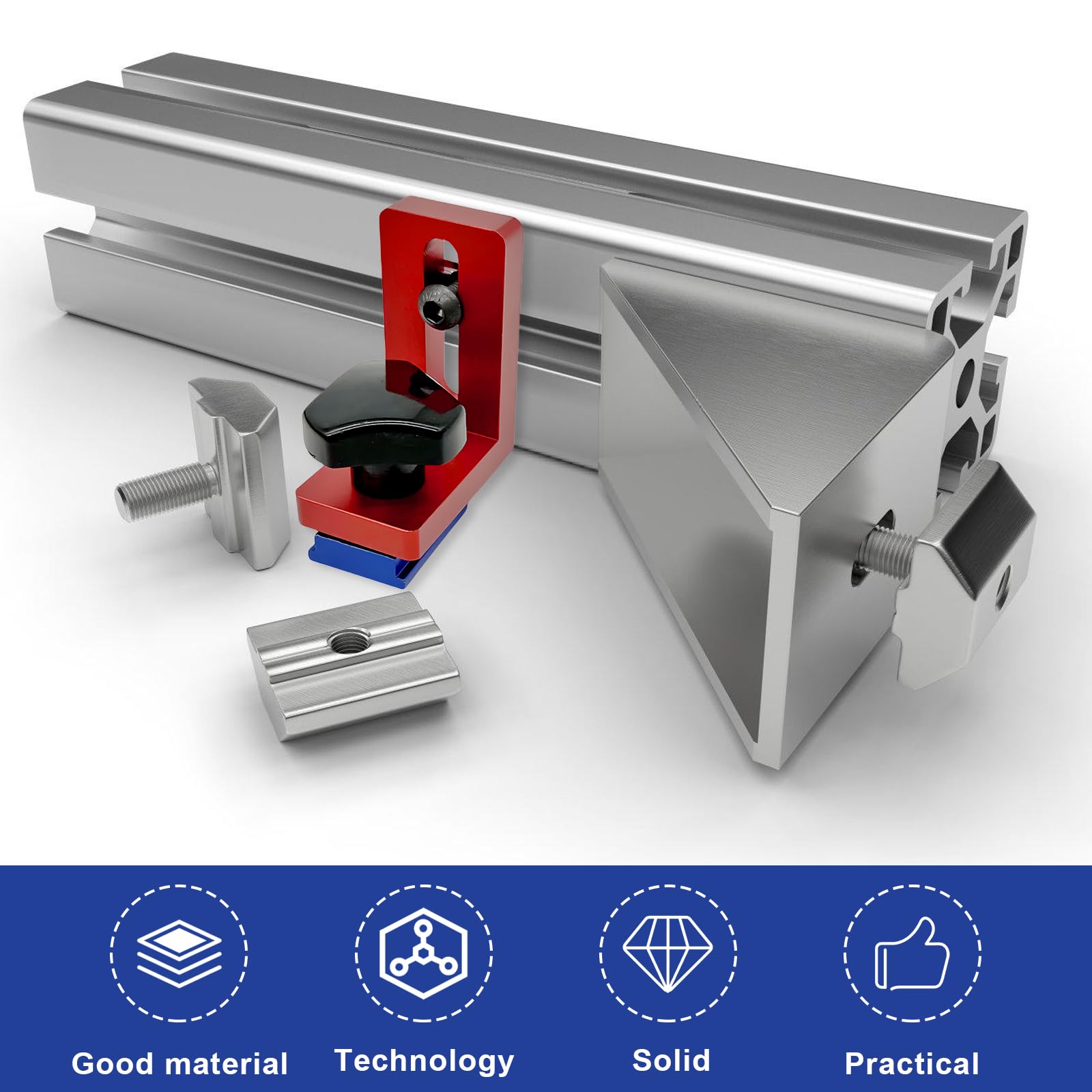 Arrêts de rail en T pour travail du bois Dispositifs d'arrêt de type Mitre Track Stop Butées coulissantes pour travail du bois Connecteur de rail en T en alliage d'aluminium Outils manuels