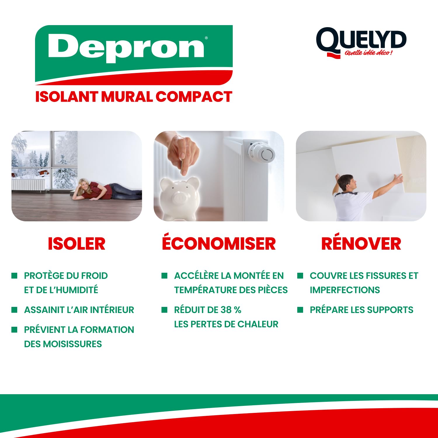 Quelyd Plaques DEPRON Format G9 – Épaisseur 9 mm – Plaque Isolation Thermique – Isolant Murs Intérieurs – Couleur : Blanc – 7 Plaques de 1 m² (100 x 100 cm)