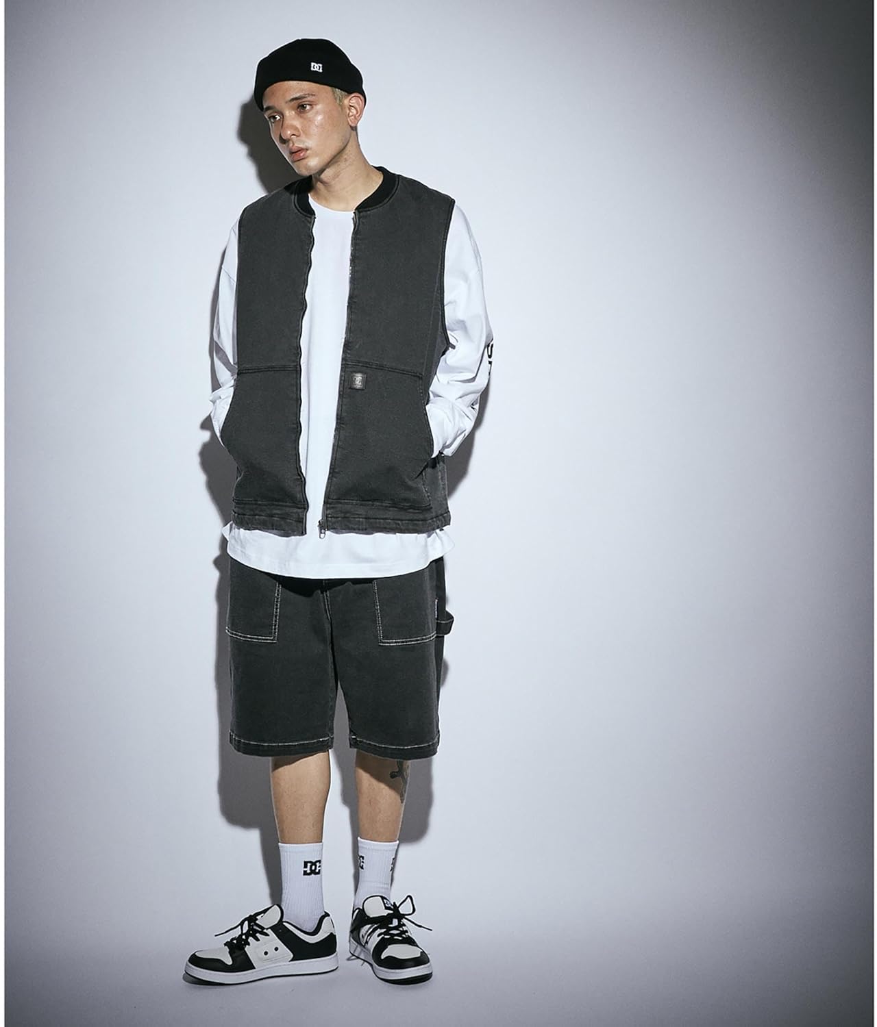 △コム デ ギャルソン S7B007 シルク ドット柄シャツ グレー系 S