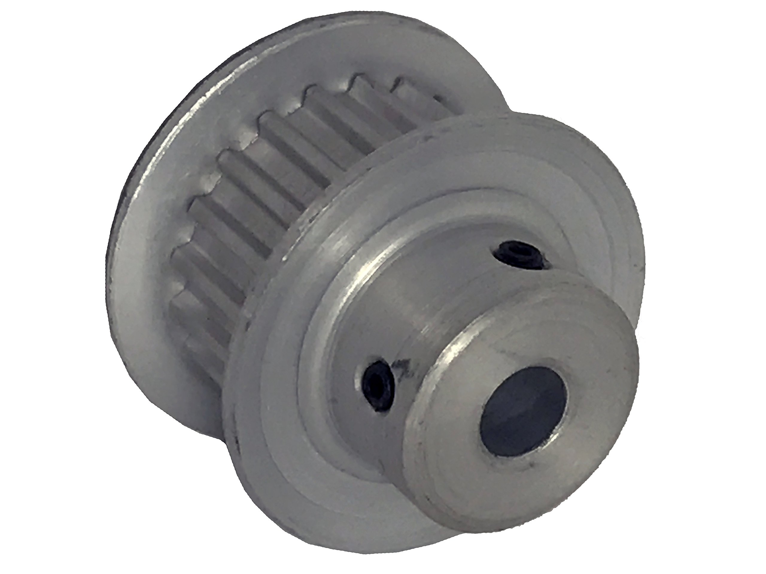 16T2.5/20-2 Timing Pulley, 20 Teeth, T2.5 mm Pitch, 1 Flange and Hub Serves as Second Flange