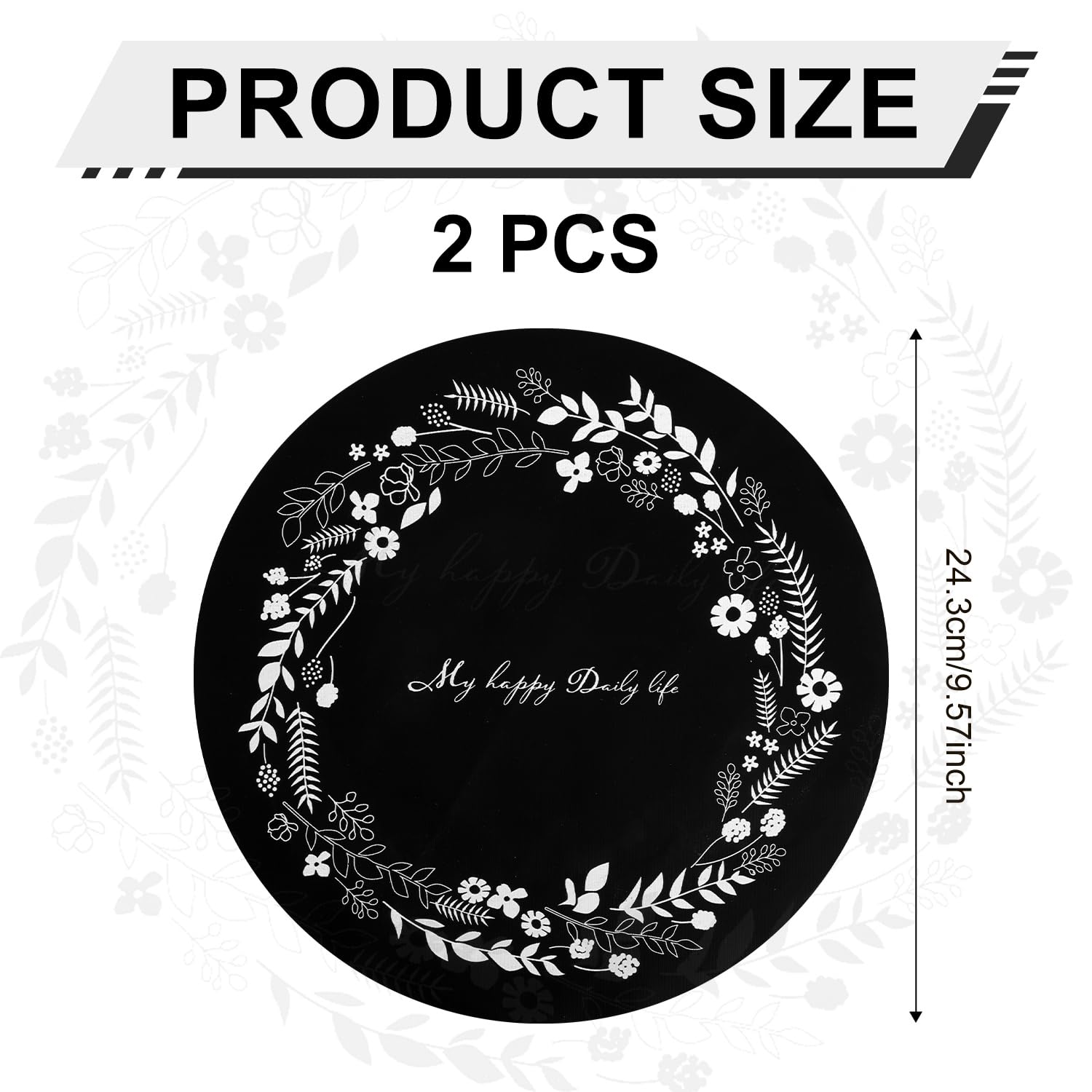 2pcs Induction Cooktop Mat, 9.57 Inch Diameter Silicone Induction Cooktop Protect Cover High Temperature Resistance Anti-Slip Anti-Scratch Induction Cooktop Protector