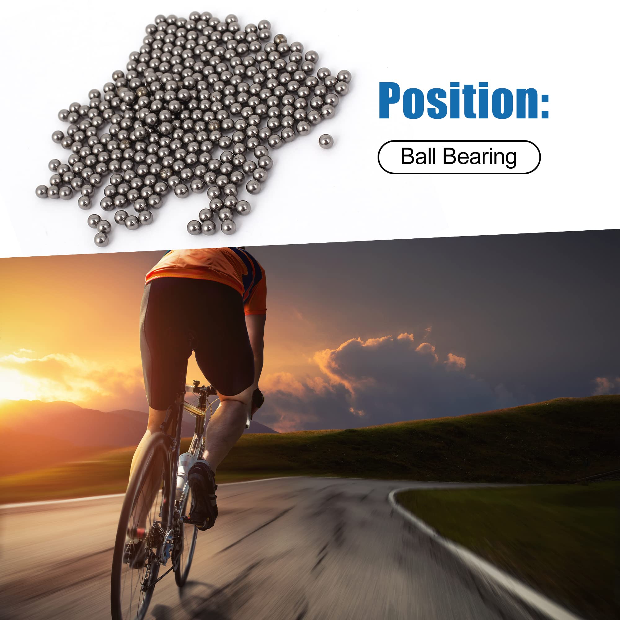 A ABSOPRO Vélotte Vélo Roue Billes Roulement 3mm Diamètre Carbone Acier (Ensemble de 500)