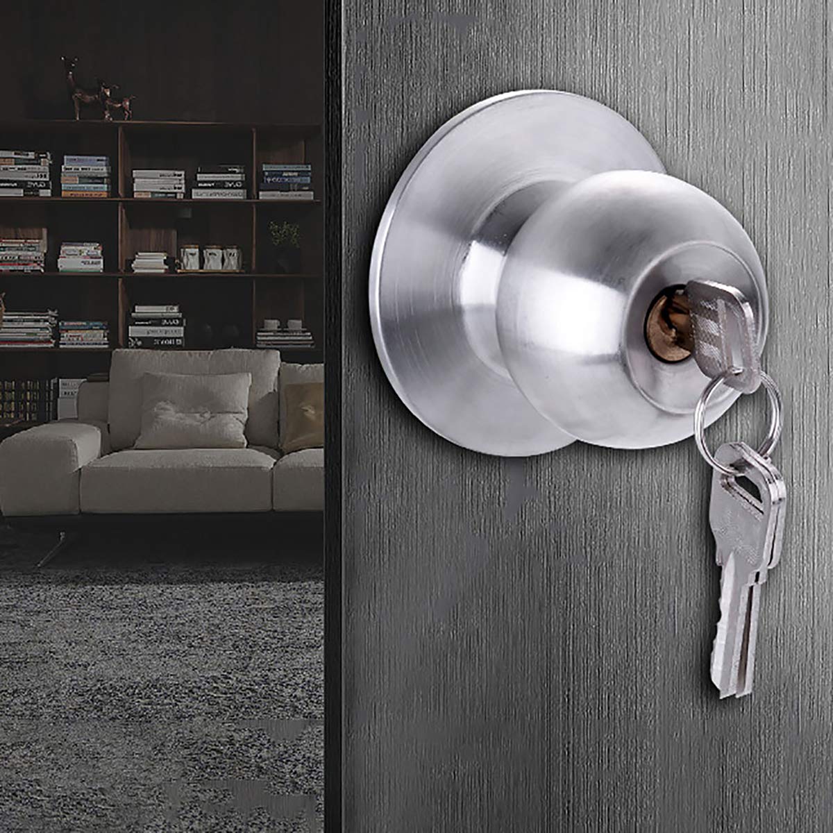 Türknauf Mit Schloss - Abschließbarer Rundgriff Mit Schlüssel Für 60/70mm