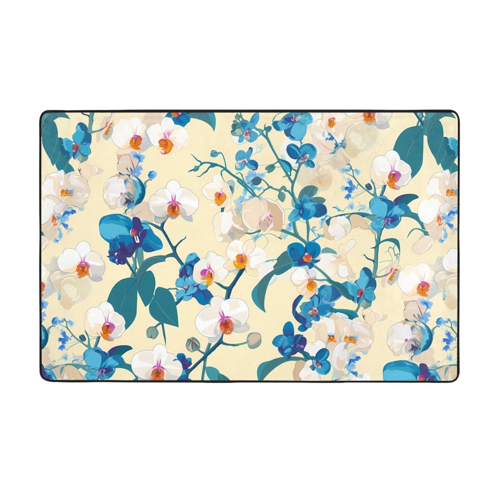 Tapis orchidées velours fin doux 152,4x99,1 cm résistant