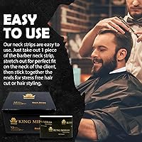 Vista 4 de King Midas Empire Neck Bandas de papel elásticas profesionales – Paquete de 12 accesorios desechables para corte y peinado para salones y barberos