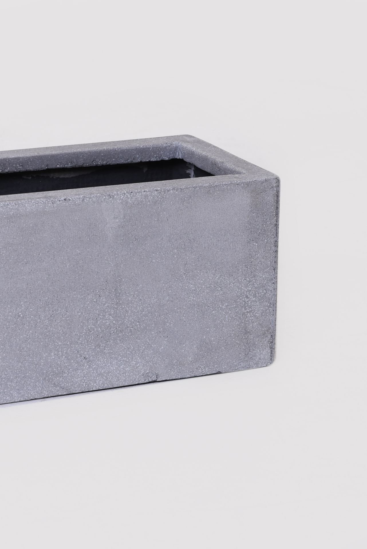 VIVANNO Blumenkasten Balkonkasten Pflanzkasten Fiberglas FLOBO Beton-Optik grau - 15x60x17 cm