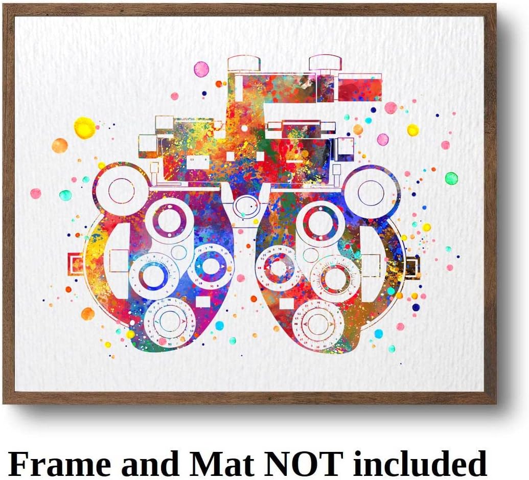 Dignovel Studios 11X14 Unframed Optometry Vision Refraction Instrument Watercolor Art Print Poster Optometrist Optician Eye Doctor Medical Ophthalmology Wall Wall Hanging DN752