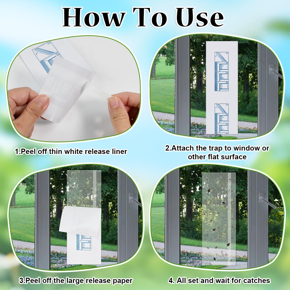 EMAGEREN 20 Pcs Attrape-Mouche Collant, Sticker Anti Mouches