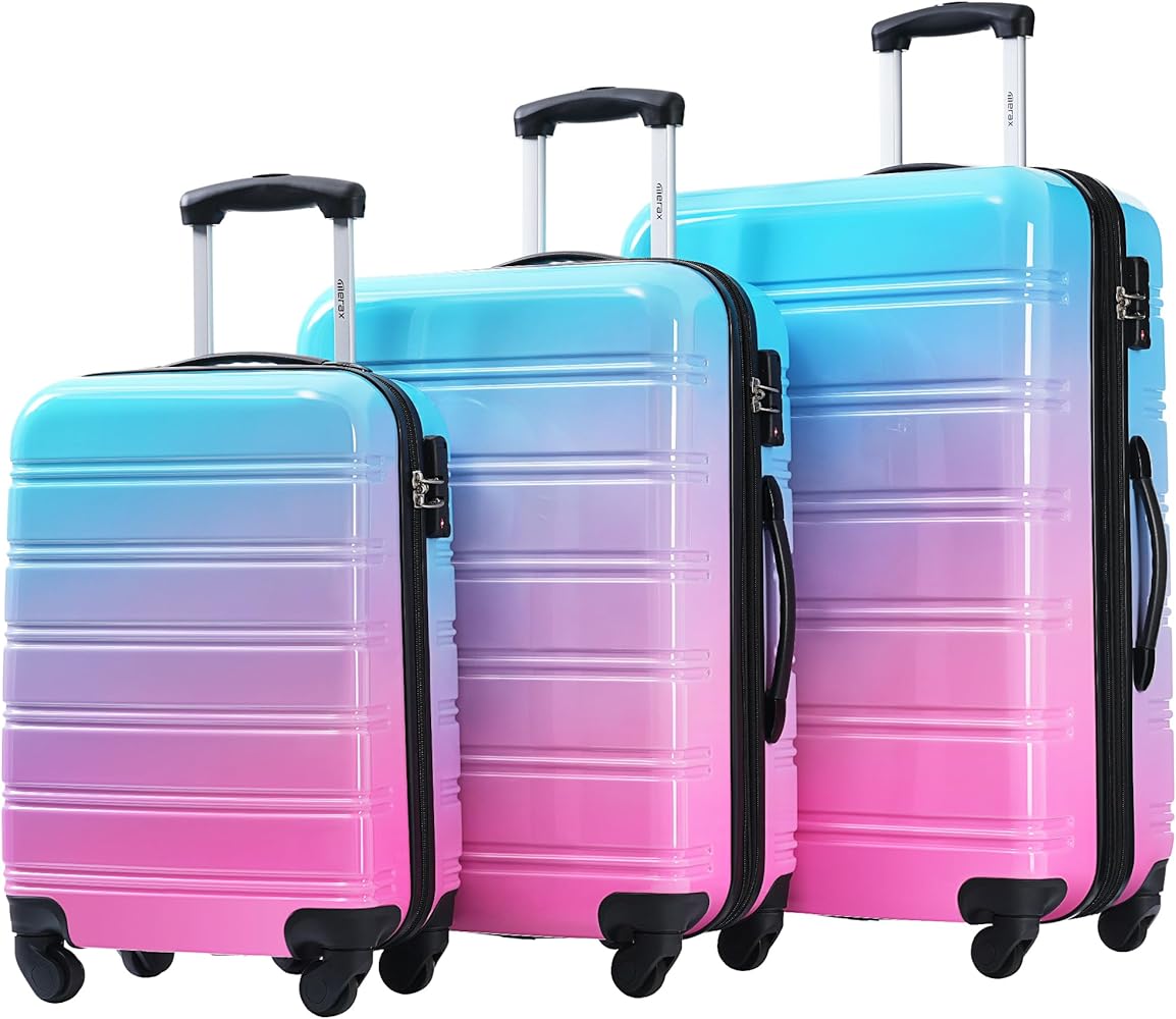 Amazon.com: Merax Suitcase Set, Hardshell Luggage Sets 3 Piece
