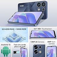 Vista 2 de Teléfono celular desbloqueado A10, teléfonos inteligentes Android 13, 6.6" HD+, 4500mAh 10W rápido, octa-core 12GB+128GB/256GB extensión, 13MP+8MP