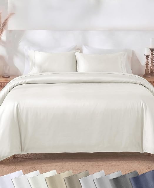 California Design Den California Design Den Luxury King Duvet Cover Set, Ivory