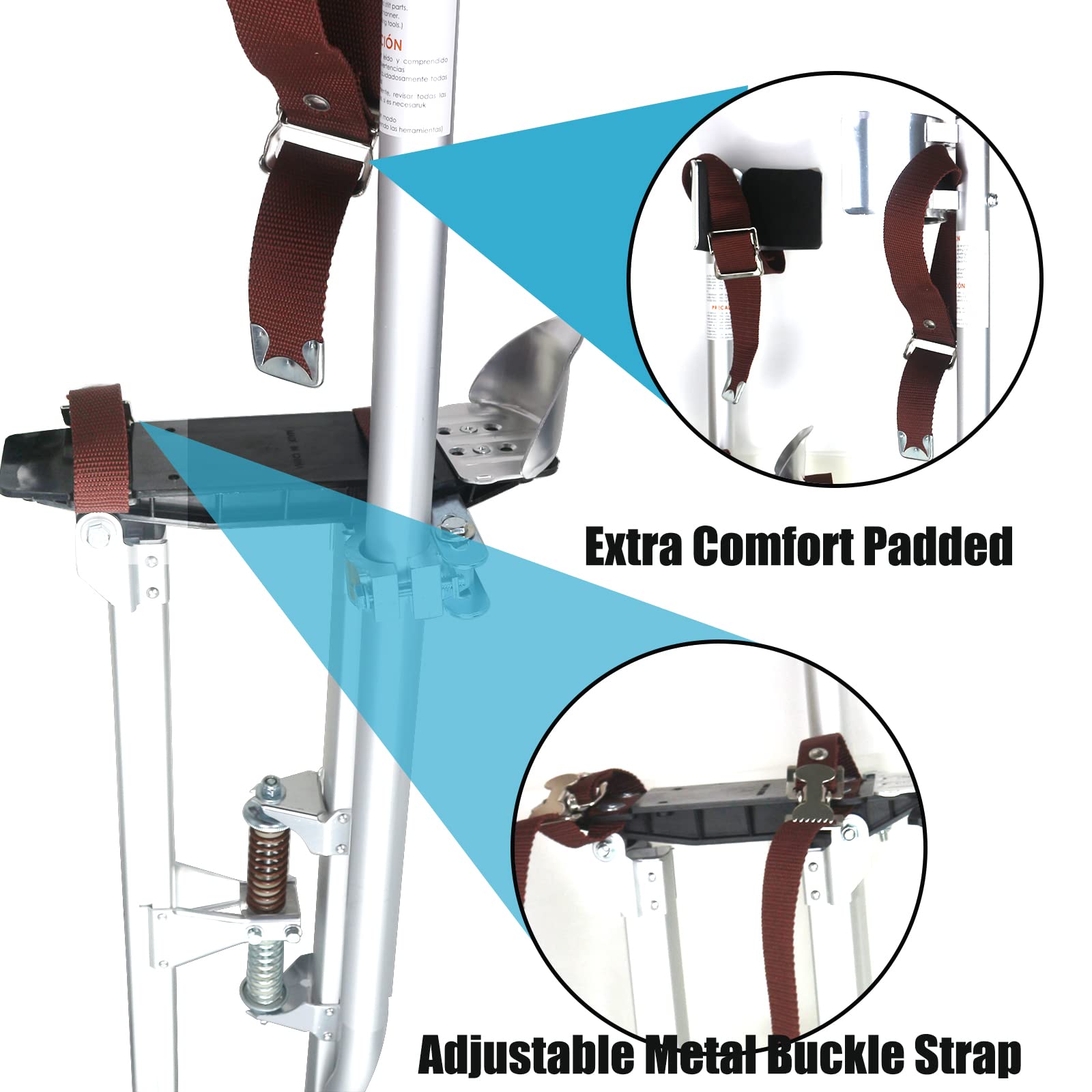 IN WHICH BAY Drywall Stilts Walking Taping Professional Aluminum Tool Stilt 24"-40" For Sheetrock Painting Or Cleaning(Blue - View #13