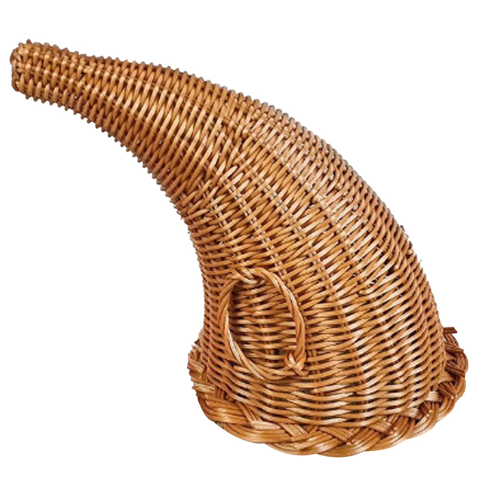 Cornucopia Basket 11 Inch Height Christmas Cornucopia Centerpiece Horn Shape Weaven Basket Table Decorations for Fall Harvest Thanksgiving Home Decor Cornucopia Centerpiece Thanksgiving Table Decorati