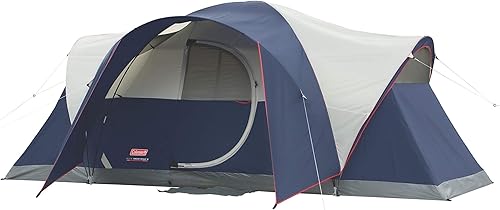 Coleman Elite Montana - Tienda de campaña con luces LED, resistente a la intemperie para 8 personas con bolsa de transporte incluida, lluvia,