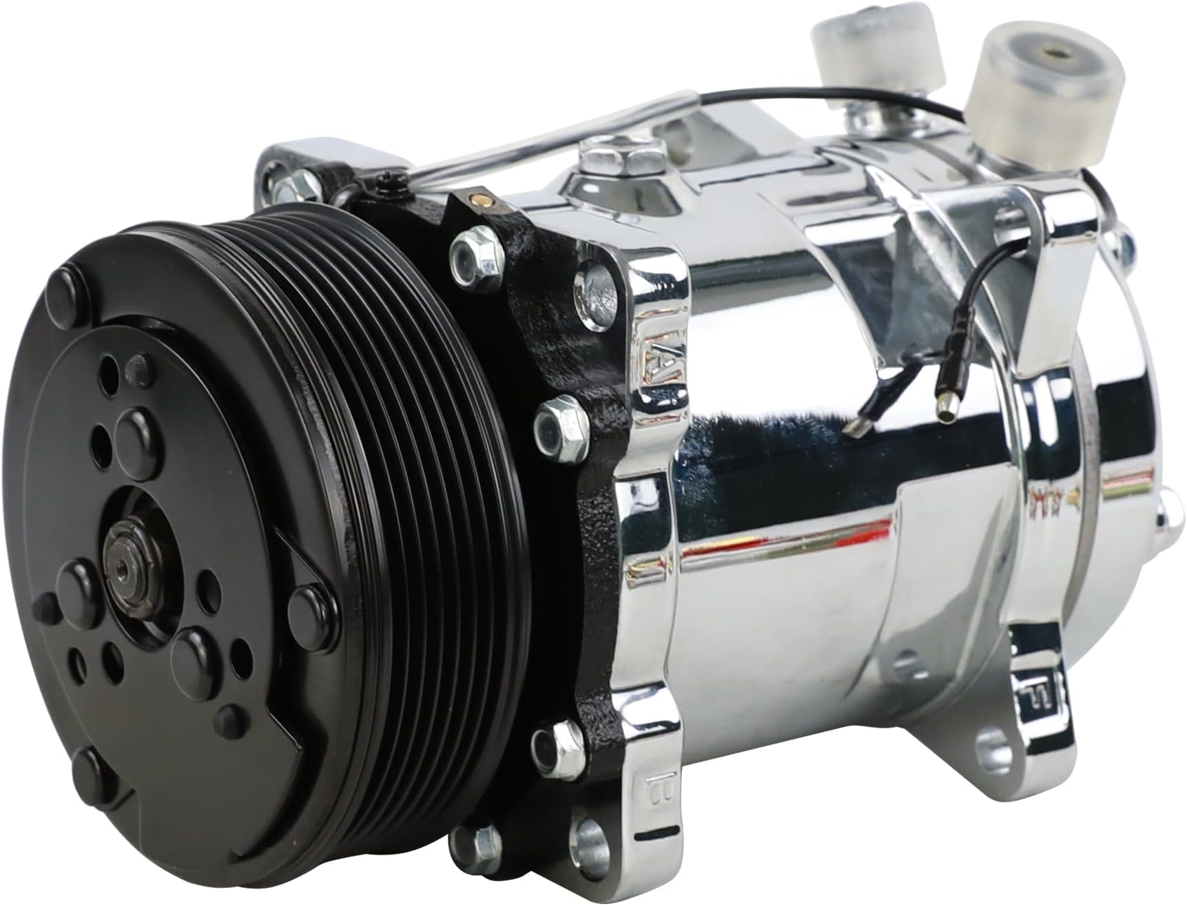 Amazon.com: ACTECmax Universal A/C Compressor with Black PV7 Clutch SD ...