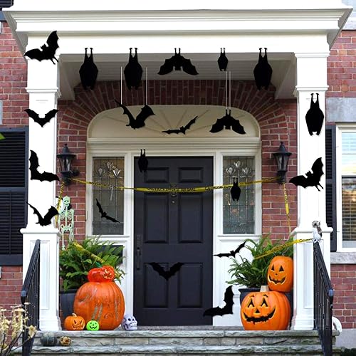 CCINEE Decoración de murciélago de Halloween, calcomanía de pared grande para colgar en la puerta de la ventana y la entrada para suministros de