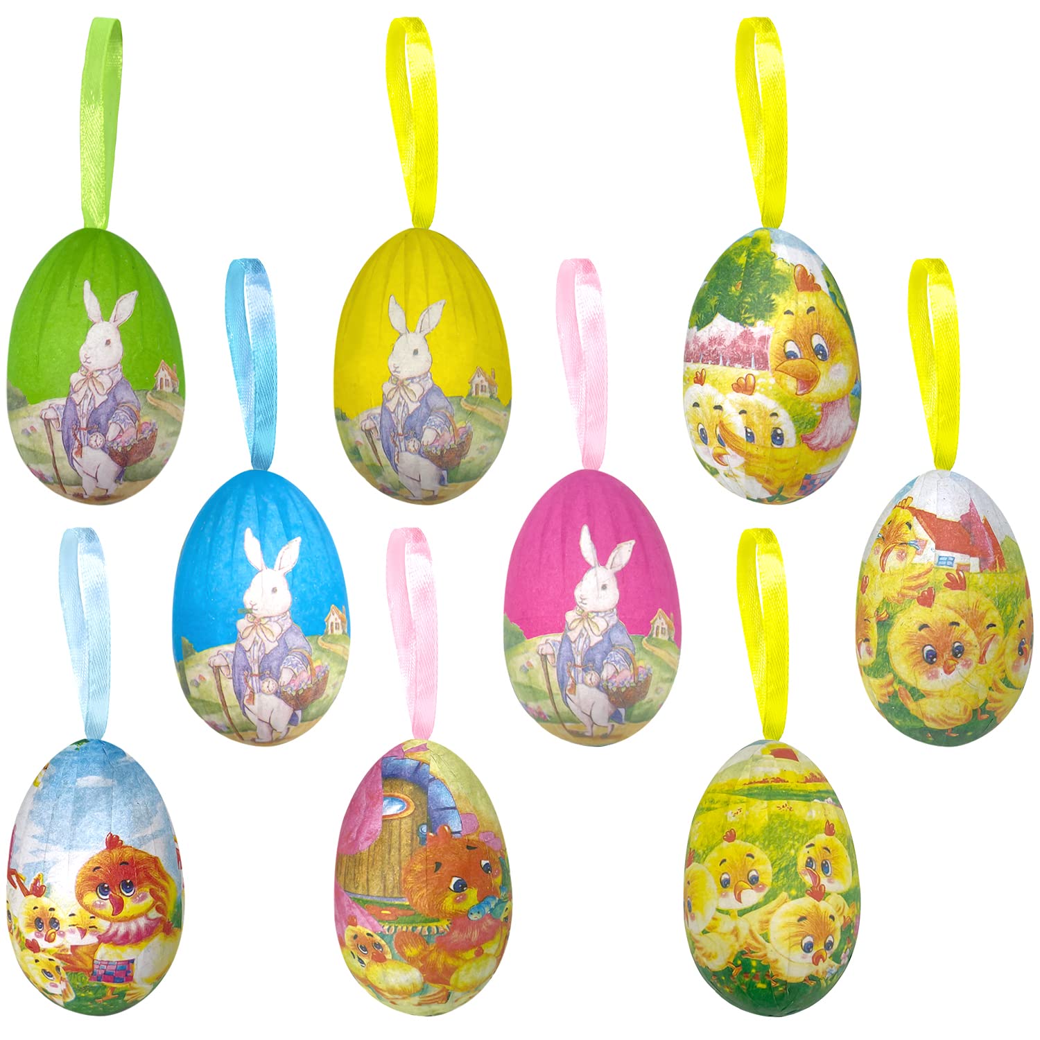 50 Mini Uova Di Pasqua In Schiuma Colorate - Decorazioni Fai Da Te Per Cestini E Alberi