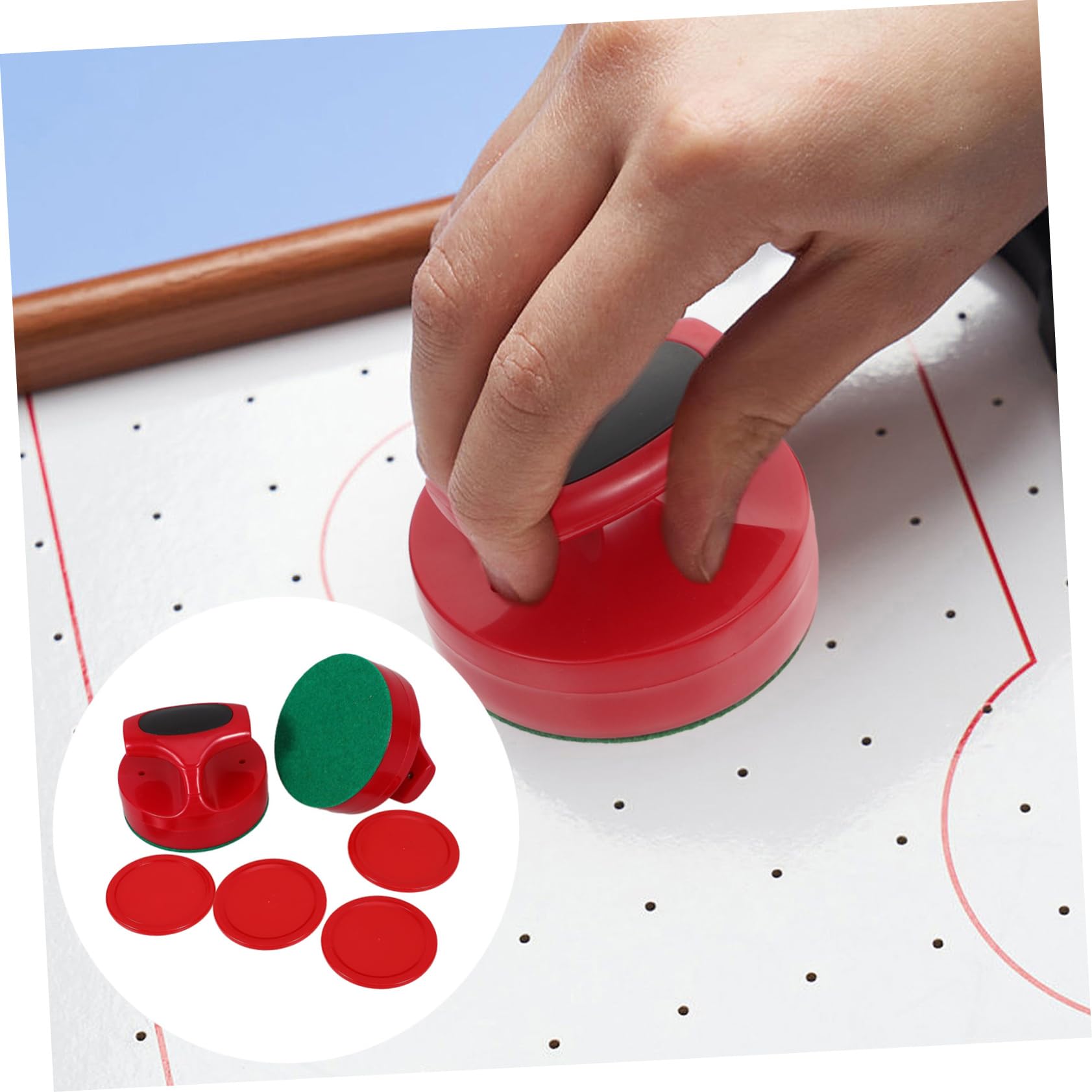 4 Ensembles Accessoires de Jeu de Société Hockey sur Table Patins et Rouges pour Plaisir Famille