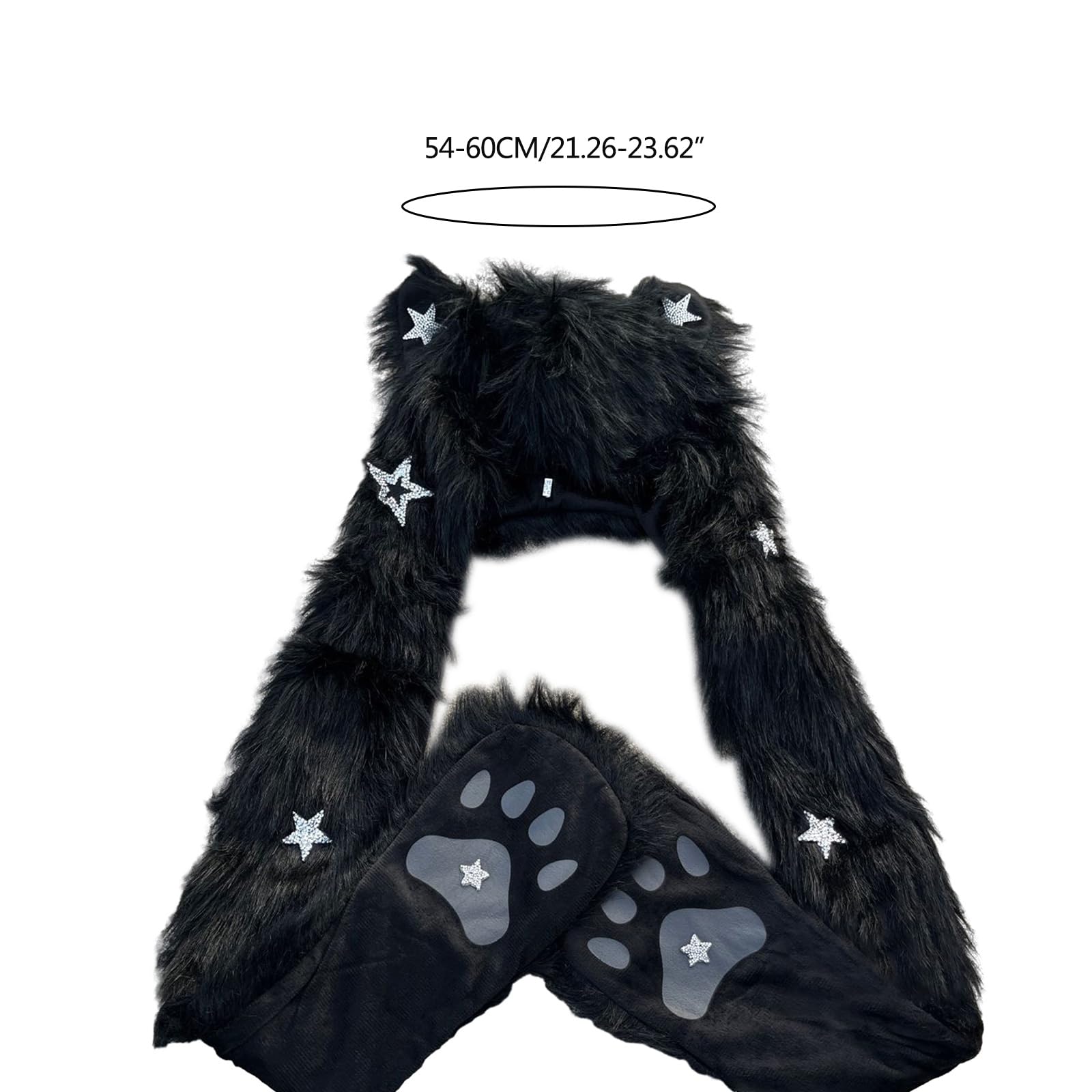Punk - Accesorios de invierno suaves y cálidos para sombrero, bufanda y guantes para clima frío punk