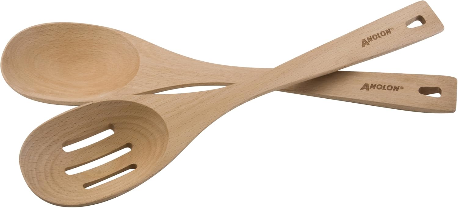 Anolon Tools and Gadgets 2Piece Beechwood Spoon Set