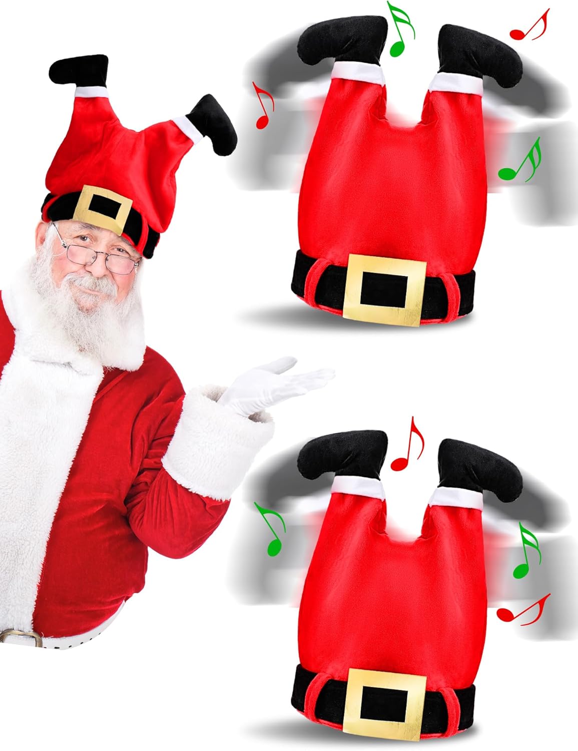 Jenaai 2 Pcs Singing and Dancing Electric Christmas Hat